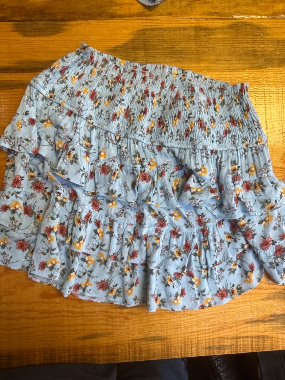 Olivaceous Floral Ruffle Mini Skirt – Size L – NWT